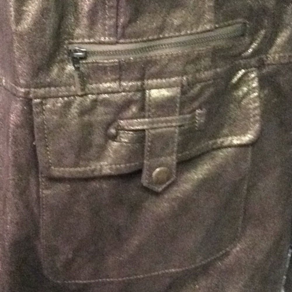 Gold Leather Coat - Picture 3 of 3